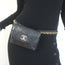 Vintage Chanel CC Turnlock Chain-Trimmed Quilted Mini Belt Bag Black Leather