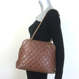 Vintage Chanel Quilted Caviar Leather Chain Strap Dome Shoulder Bag 