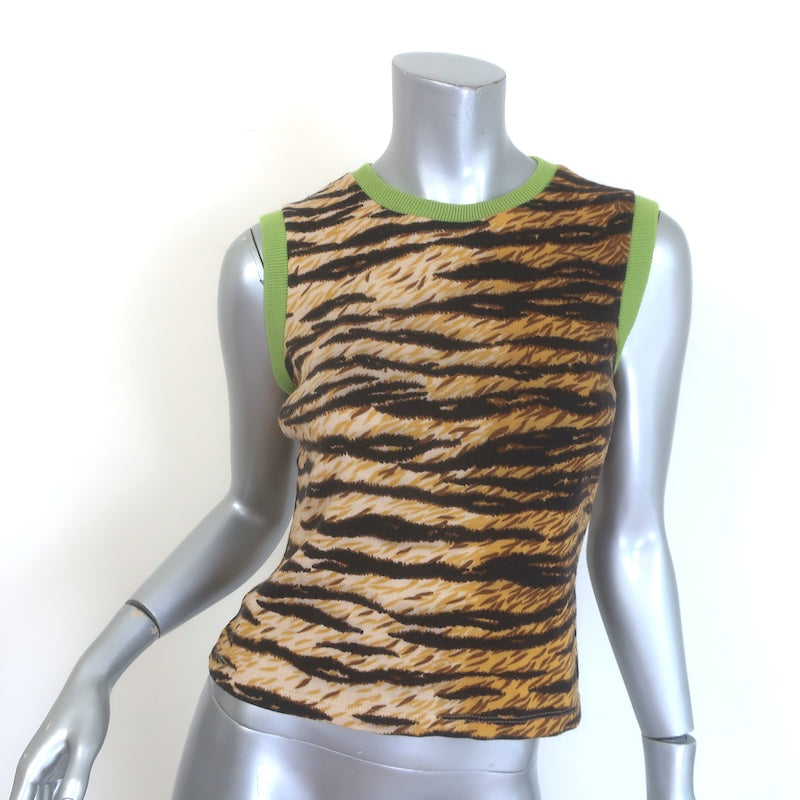 Vintage D&amp;G Dolce &amp; Gabbana Tiger Print Sleeveless Knit Top 