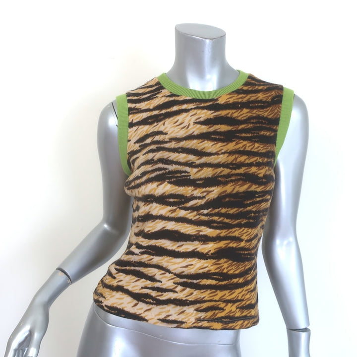 Vintage D&amp;G Dolce &amp; Gabbana Tiger Print Sleeveless Knit Top 