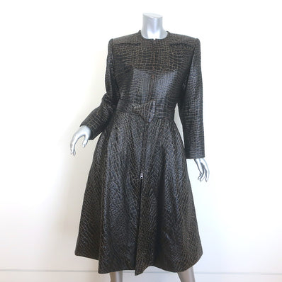 Vintage Galanos Croc-Embossed Belted Coat