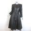 Vintage Galanos Croc-Embossed Belted Coat Dark Brown Jacquard Size Medium