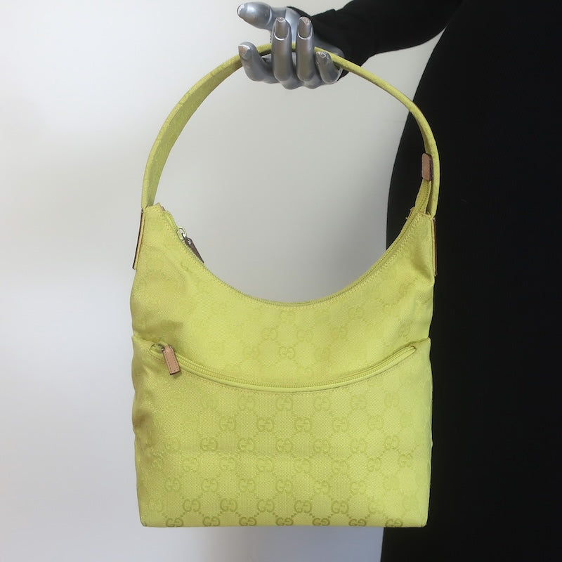 Vintage Gucci GG Monogram Canvas Front-Pocket Small Hobo Bag 
