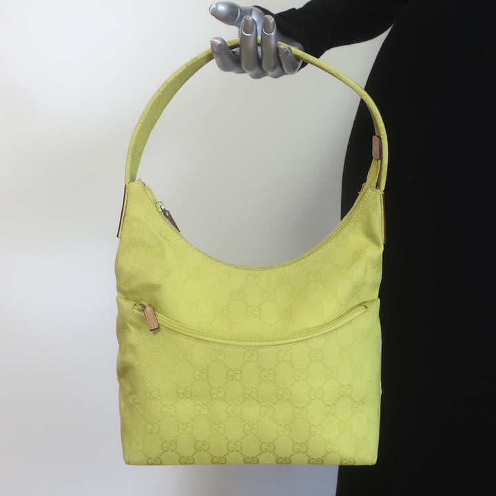 Vintage Gucci GG Monogram Canvas Front-Pocket Small Hobo Bag 