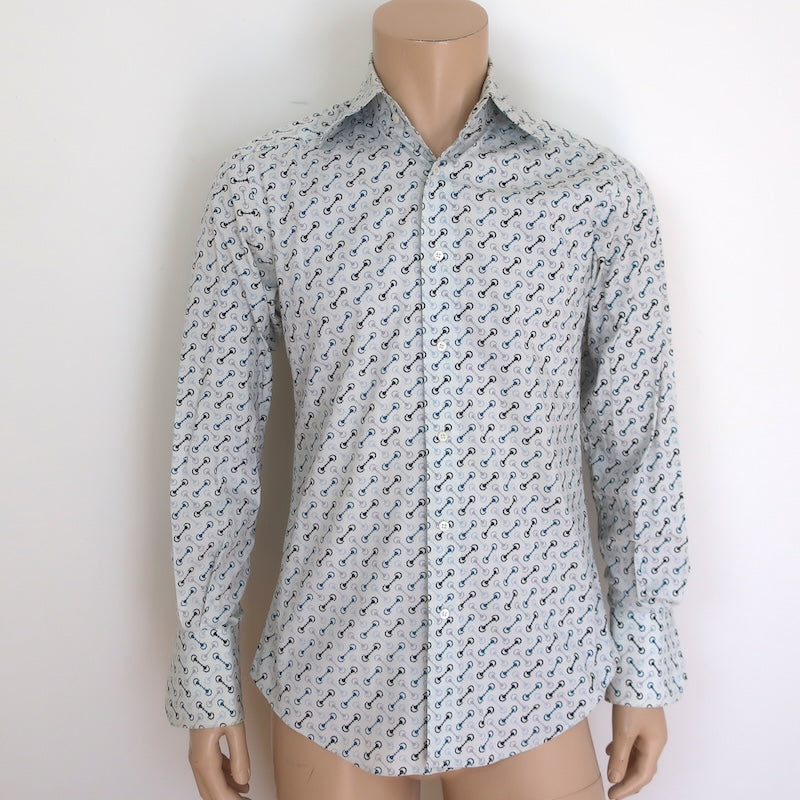 Vintage Gucci Horsebit Print Button Down Shirt 