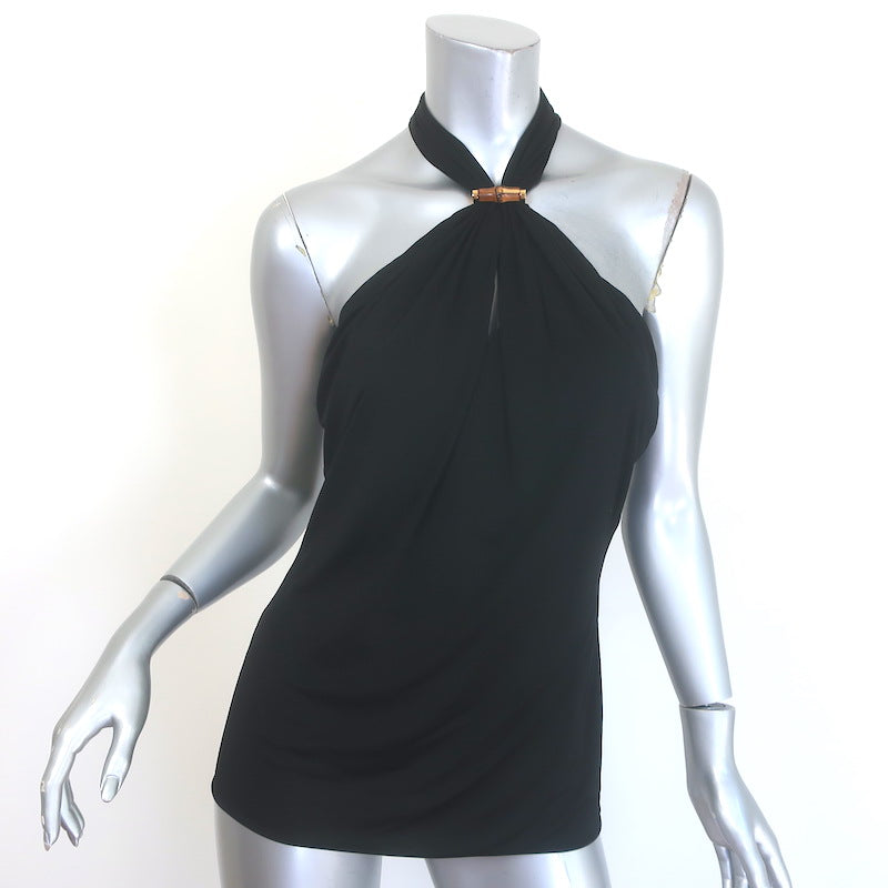 Vintage Gucci Tom Ford Bamboo Keyhole Halter Top