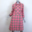 Vintage I. Magnin & Co. Double Breasted Checked Coat Pink Size 6
