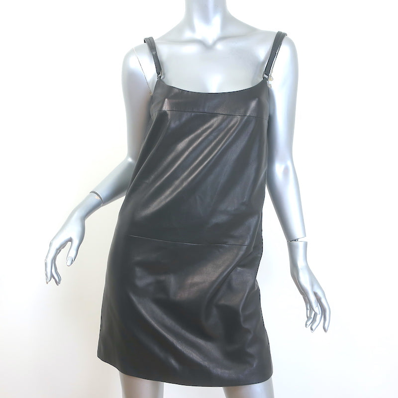 Vintage Prada Leather Mini Dress Black Size 42 – Celebrity Owned