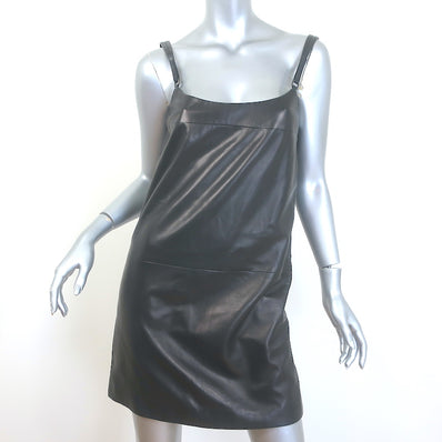 Vintage Prada Leather Mini Dress Black Size 42