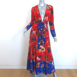 We Are Leone Peony Cover-Up Maxi Dress Red Floral 