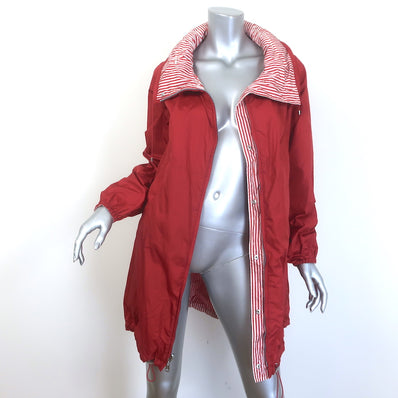 Weekend Max Mara Reversible Hooded Striped Rain Jacket