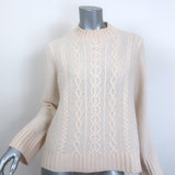 White + Warren Cashmere Cable Knit Sweater Cream Size Medium