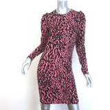 Wolford Leopard Print Long Sleeve Dress Pink/Black 