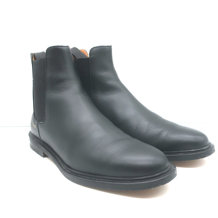 Woman by Common Projects Chelsea Boots Black Leather Size 37 Flat Ankle Boots