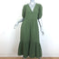 XIRENA Lennox Tiered Midi Dress Green Cotton Gauze Size Medium