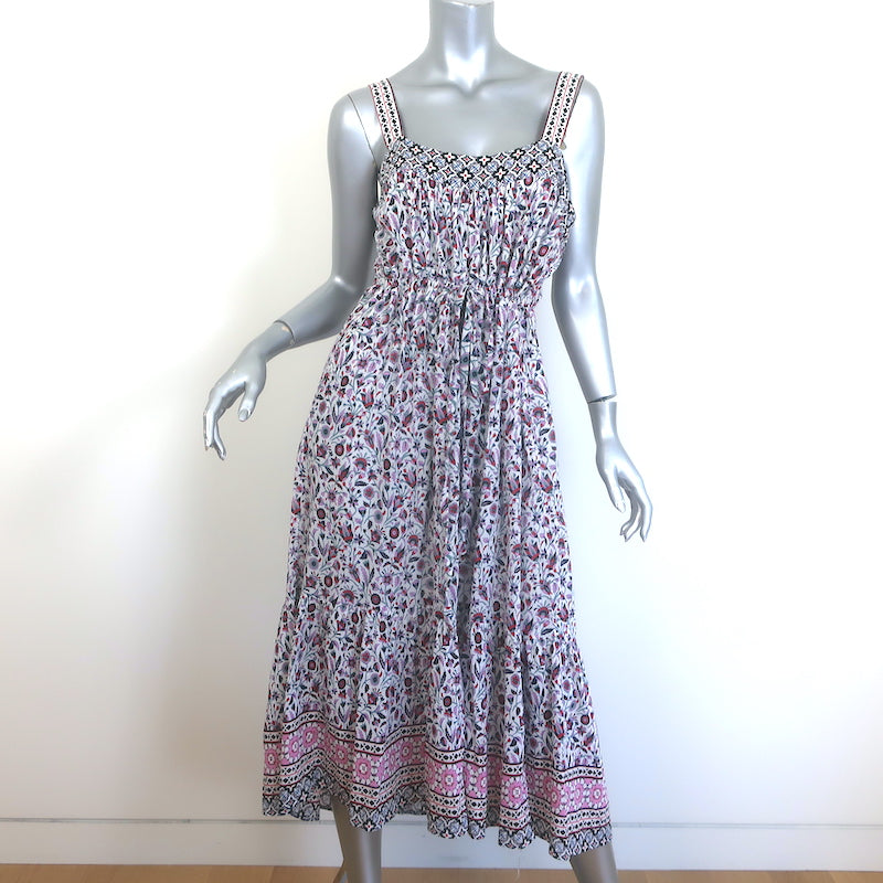 Xirena Lyra Midi Dress White/Multi Electric Poppy Print Cotton Size Small