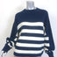 Yaitte Striped Batwing Sweater Navy/Cream Merino Wool Size Medium