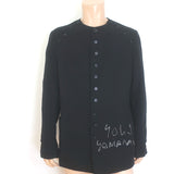 Yohji Yamamoto Pour Homme No.1 Embroidered Jacket Black Linen-Blend Size 4
