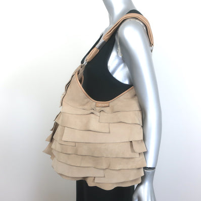 Yves Saint Laurent St. Tropez Hobo Beige Suede