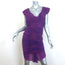 Zac Posen Ruched Flutter Sleeve Sheath Dress Purple Stretch Silk Size 4