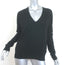 Zadig & Voltaire Happy Wings V-Neck Sweater Black Merino Wool Size Medium