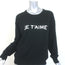 Zadig & Voltaire Je T'aime Sweater Black Wool Size Large Crewneck Pullover