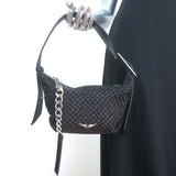 Zadig & Voltaire Le Cecilia XS Shoulder Bag Black Raffia NEW