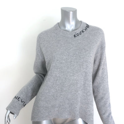 Zadig & Voltaire Markus Rock n Roll Cashmere Sweater Light Gray Size Extra Small