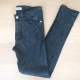 Zadig & Voltaire Phlame Crinkled Leather Pants Black Size 34 NEW