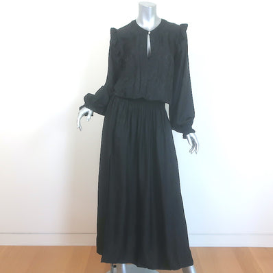 Zadig & Voltaire Roar Snakeskin Jacquard Satin Maxi Dress Black Size Medium