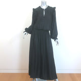 Zadig & Voltaire Roar Snakeskin Jacquard Satin Maxi Dress Black Size Medium