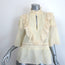 Zadig & Voltaire Tonelo Tomboy Ruffled Lace-Trim Top Butter Size Medium