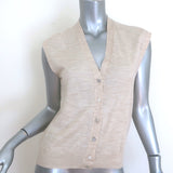 Zadig & Voltaire Vasky Crystal-Button Sleeveless Cardigan Beige Size Extra Small