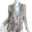 Zadig & Voltaire Vedaz Metallic Snakeskin-Print Jacquard Blazer Gold Size 36