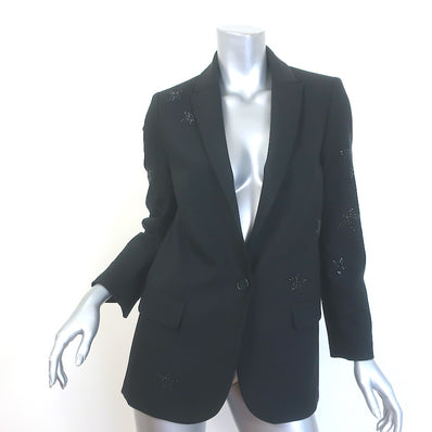 Zadig & Voltaire Viva Rhinestone Star-Embellished Blazer Black Size 34