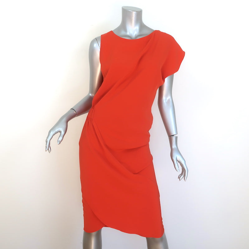 Zero + Maria Cornejo Asymmetric Dress Persimmon Silk Size 6