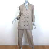 Zeynep Arcay Leather Suit Taupe Size US 10 
