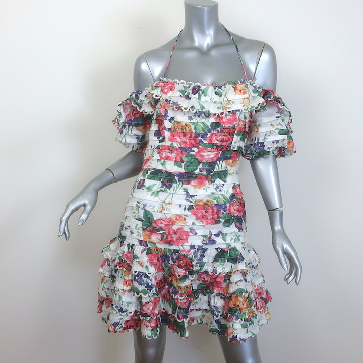 Zimmermann Allia Pintuck Halter Mini Dress 