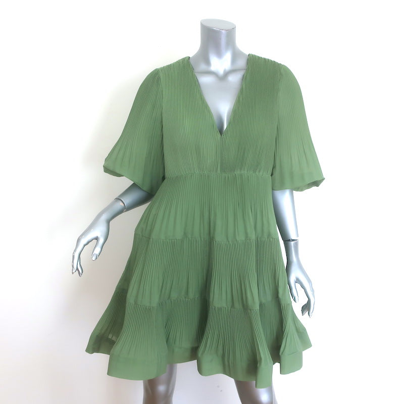 Zimmermann Balloon-Sleeve Pleated Tiered Mini Dress 