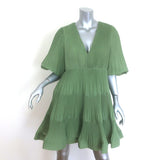 Zimmermann Balloon-Sleeve Pleated Tiered Mini Dress 