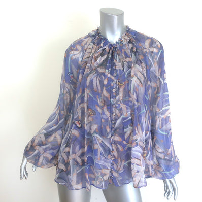 Zimmermann Botanica Tie-Neck Swing Blouse 