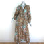 Zimmermann Cassia Tie-Waist Midi Dress Olive Brown Floral Print Linen Size 2