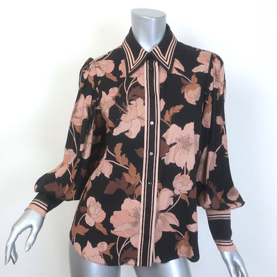Zimmermann Concert Peonies Shirt Black Floral Print