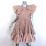 Zimmermann Dancer Frilled Mini Babydoll Dress Blush Embroidered Organza Size 3