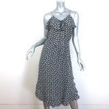 Zimmermann Flounce Neck Midi Tank Dress Black Floral Print 