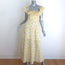 Zimmermann Goldie Ruffled Midi Dress Yellow/Cream Floral Print Linen Size 0