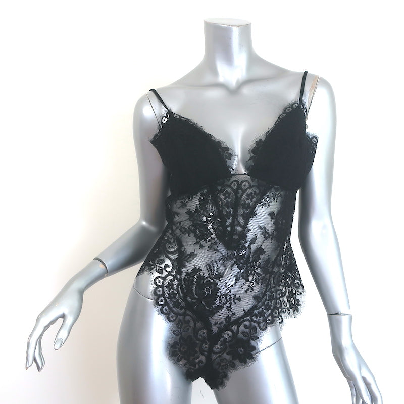 Zimmermann Illustration Lace Bodysuit Black Cotton-Blend Size 1