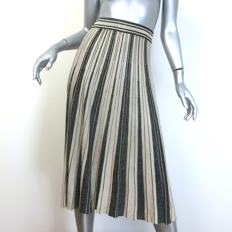 Zimmermann Illustration Metallic Striped Knit Midi Skirt 