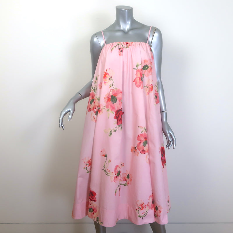 Zimmermann Lightburst Puff Midi Dress Pink Floral Print Cotton Size 0P Zimmermann Lightburst Puff Midi Dress Pink Floral Print Cotton Size 0P