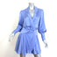 Zimmermann Long Sleeve Mini Wrap Dress Cornflower Silk Satin Size 0